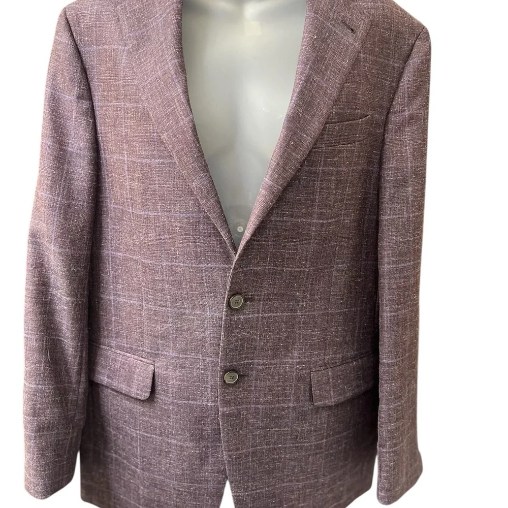 Joseph Abboud Slim Fit Wool Blend Sport Coat Purple Large